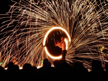 feuershow in Stuttgart